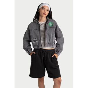 NBA Boston Celtics Denim Cropped Jacket - Womens LARGE - NEW